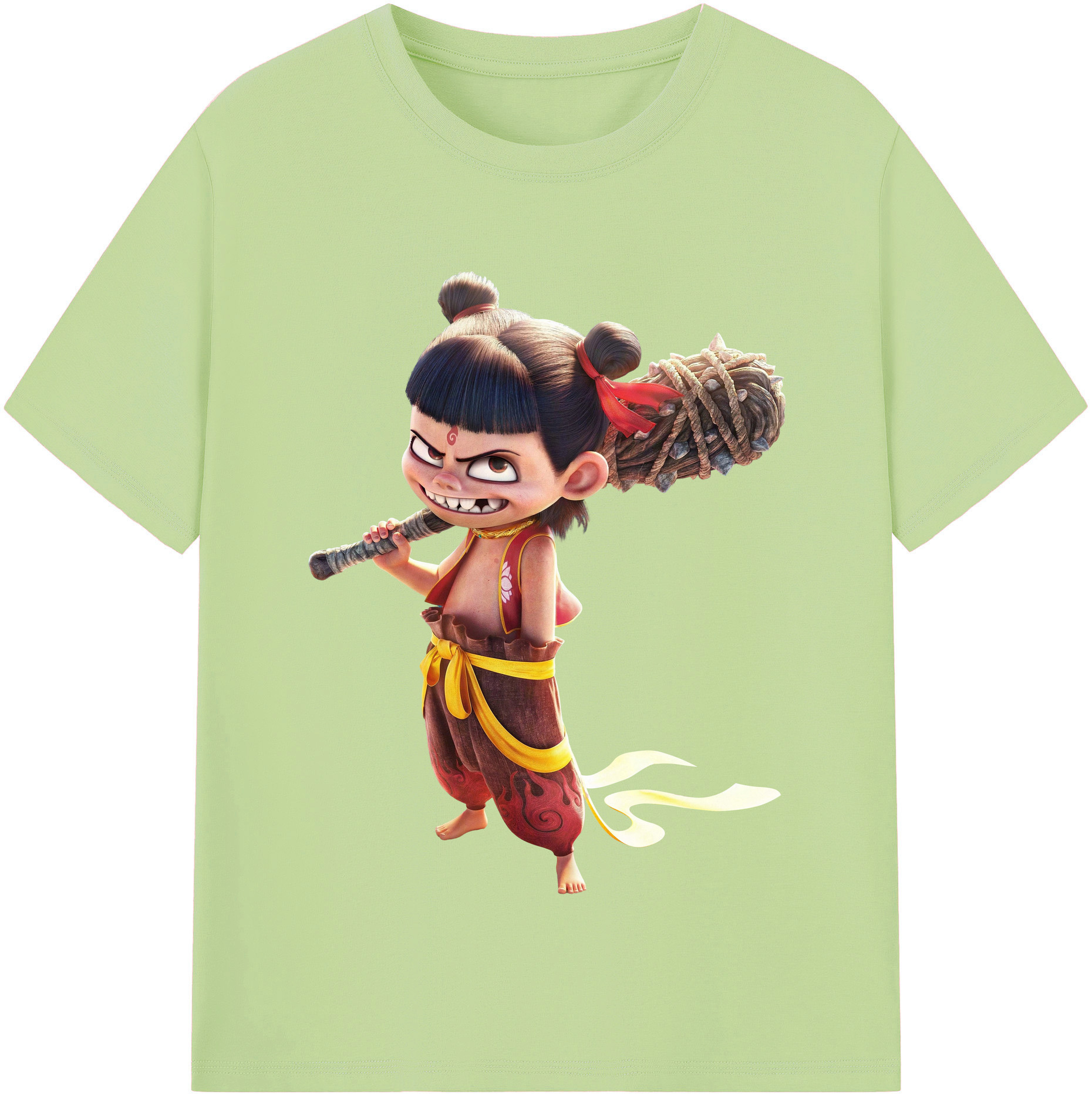 （画像用） Ne Zha 2 ナタ 魔童の大暴れ 綿100％半袖Tシャツ（フロントプリント）